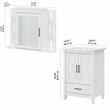 Pemberly Row 24W Bathroom Vanity Sink With Medicine Cabinet & Mirror - White Ash