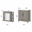 Pemberly Row 64W Double Vanity Set With Sinks and Cabinets in Driftwood Gray