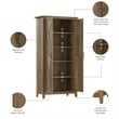 Pemberly Row Tall Kitchen Pantry Cabinet With Doors & Shelves in Reclaimed Pine