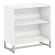 Pemberly Row 2 Shelf Bookcase Cabinet With Metal Base in White