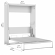 Pemberly Row 61W Full Murphy Bed With LED Lights and Dual Pistons in White