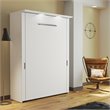 Pemberly Row 61W Full Murphy Bed With LED Lights and Dual Pistons in White
