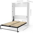 Pemberly Row 61W Full Murphy Bed With LED Lights and Dual Pistons in White