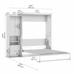 Pemberly Row 91W Queen Murphy Bed With Storage Cabinet in White