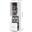 Pemberly Row 91W Queen Murphy Bed With Storage Cabinet in White
