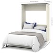 Pemberly Row 84W Full Murphy Bed With Desk and Storage in White Chocolate