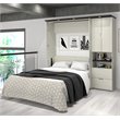 Pemberly Row 84W Full Murphy Bed With Desk and Storage in White Chocolate