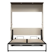 Pemberly Row 61W Full Murphy Bed With LED Lights in White Chocolate