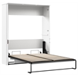 Pemberly Row 68W Queen Murphy Bed With Flip-Down Desk in White