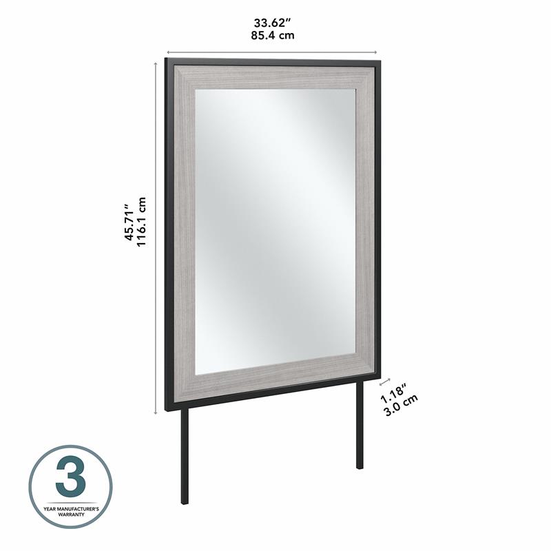 Pemberly Row 34W x 46H Bedroom Mirror With Safety Film in Platinum Gray