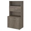 Pemberly Row 36W Tall Storage Cabinet With Doors & Locking Shelves in Hickory