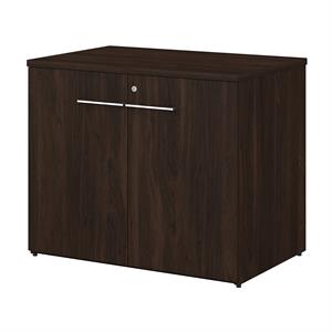 Pemberly Row 36W x 24D x 30H Storage Cabinet With Locking Doors in Black Walnut