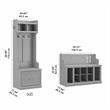 Pemberly Row Entryway Storage Set With Hall Trees & Shoe Bench in Cape Cod Gray