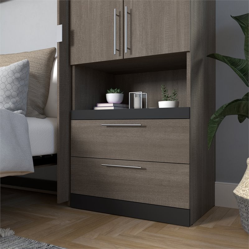 Pemberly Row 30 Inch 2 Drawer Set for Shelving Unit in Bark Gray and Graphite