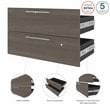Pemberly Row 30 Inch 2 Drawer Set for Shelving Unit in Bark Gray and Graphite