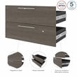 Pemberly Row 30 Inch 2 Drawer Set for Shelving Unit in Bark Gray and Graphite