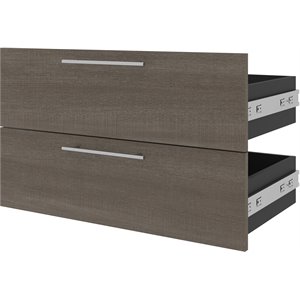 Pemberly Row 30 Inch 2 Drawer Set for Shelving Unit in Bark Gray and Graphite