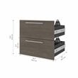 Pemberly Row 20 Inch 2 Drawer Set for Narrow Shelving in Bark Gray and Graphite