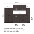 Pemberly Row 108W 6Pc Modular Storage Set With Floor & Wall Cabinets in Gray