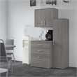Pemberly Row 44W 3Pc Modular Storage Set With Floor & Wall Cabinets in Gray