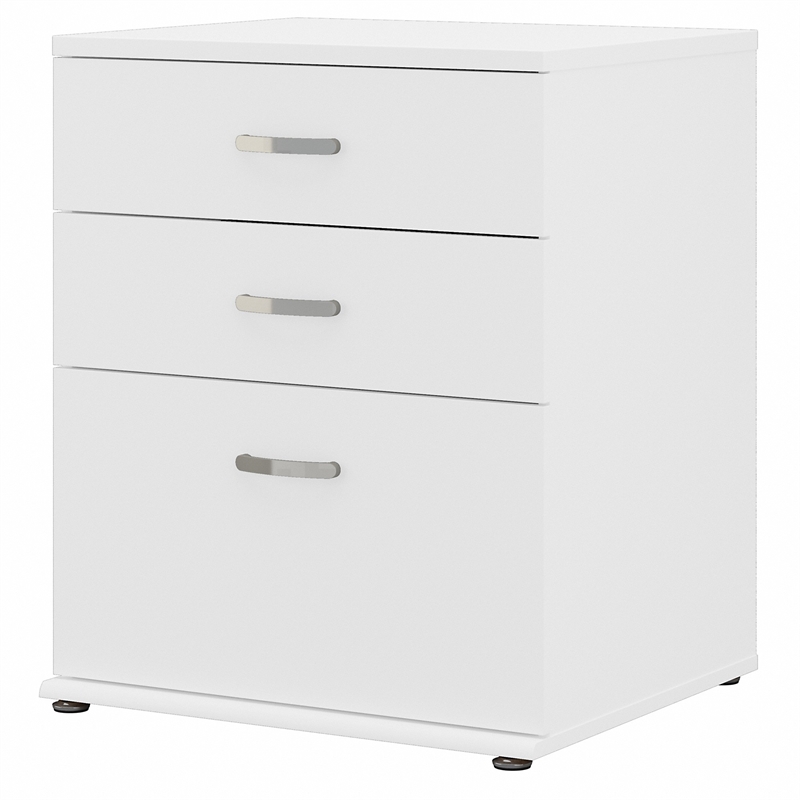Pemberly Row 28W x 25D x 34H Floor Storage Cabinet With 3 Drawers in White