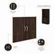 Pemberly Row Tall Black Walnut 5 Shelf Bookcase With Doors & Adjustable Shelves