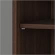 Pemberly Row Tall Black Walnut 5 Shelf Bookcase With Doors & Adjustable Shelves