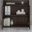 Pemberly Row Tall Black Walnut 5 Shelf Bookcase With Doors & Adjustable Shelves