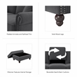 Pemberly Row Classic Accent Chair With Storage Ottoman in Charcoal Gray