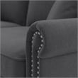 Pemberly Row Classic Accent Chair With Storage Ottoman in Charcoal Gray