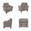 Pemberly Row 35W x 33.5D x 36H Accent Chair With Arms in Beige Herringbone
