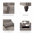 Pemberly Row 35W x 33.5D x 36H Accent Chair With Arms in Beige Herringbone