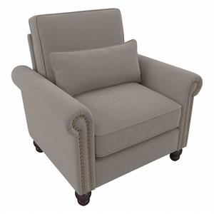 Pemberly Row 35W x 33.5D x 36H Accent Chair With Arms in Beige Herringbone