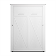Pemberly Row 63W Full Murphy Bed With Farmhouse X Pattern Accents in White