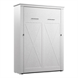 Pemberly Row 63W Full Murphy Bed With Farmhouse X Pattern Accents in White