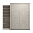 Pemberly Row 94W Queen Murphy Bed With Closet Organizer and X Pattern Accents
