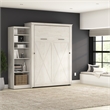 Pemberly Row 94W Queen Murphy Bed With Closet Organizer and X Pattern Accents