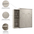 Pemberly Row 94W Queen Murphy Bed With Closet Organizer and X Pattern Accents