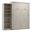 Pemberly Row 94W Queen Murphy Bed With Closet Organizer and X Pattern Accents