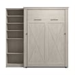 Pemberly Row 88W Full Murphy Bed With Closet Organizer and X Pattern Accents