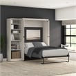 Pemberly Row 88W Full Murphy Bed With Closet Organizer and X Pattern Accents