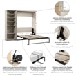 Pemberly Row 88W Full Murphy Bed With Closet Organizer and X Pattern Accents