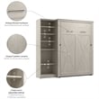 Pemberly Row 88W Full Murphy Bed With Closet Organizer and X Pattern Accents