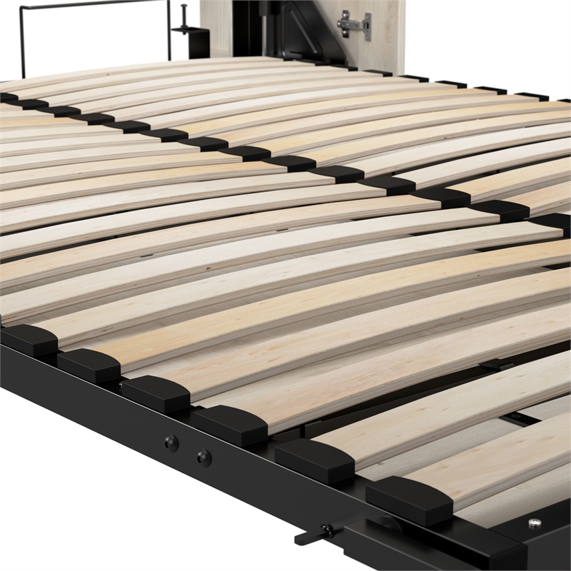 Pemberly Row 119W Queen Murphy Bed With 2 Closet Organizers and X Pattern