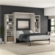 Pemberly Row 119W Queen Murphy Bed With 2 Closet Organizers and X Pattern