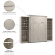 Pemberly Row 119W Queen Murphy Bed With 2 Closet Organizers and X Pattern