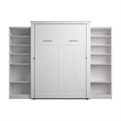 Pemberly Row 119W Queen Murphy Bed With 2 Closet Organizers and Farmhouse Style