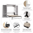 Pemberly Row 119W Queen Murphy Bed With 2 Closet Organizers and Farmhouse Style