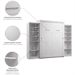 Pemberly Row 119W Queen Murphy Bed With 2 Closet Organizers and Farmhouse Style
