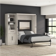 Pemberly Row 88W Full Murphy Bed With Wardrobe Closet Organizer in White